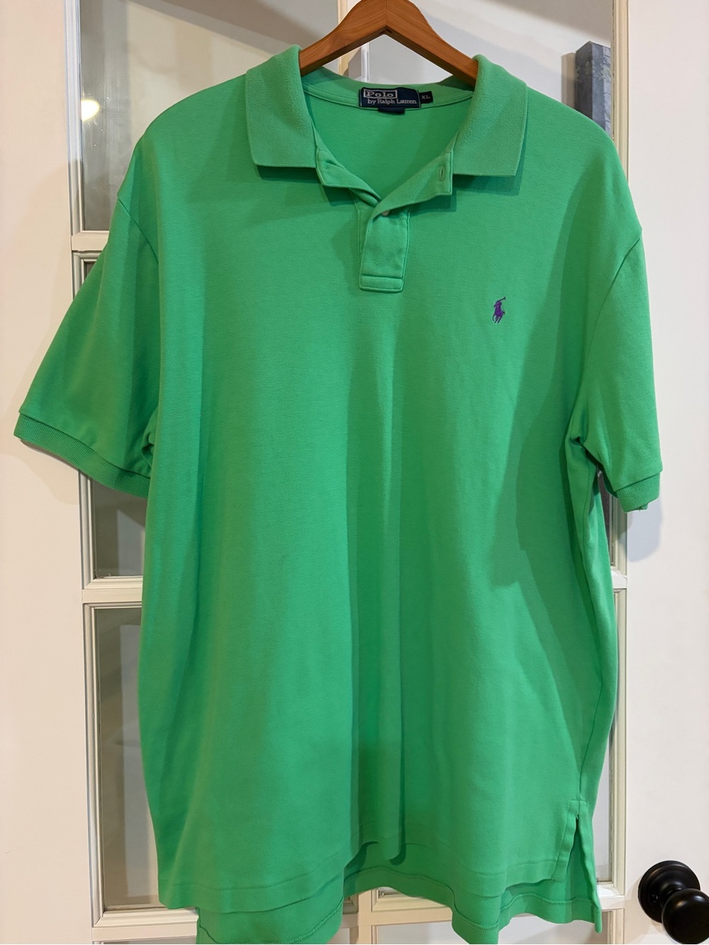 Polo Ralph Lauren Polo Men's XL Green Solid Cotton Short Sleeve Classic Fit Logo